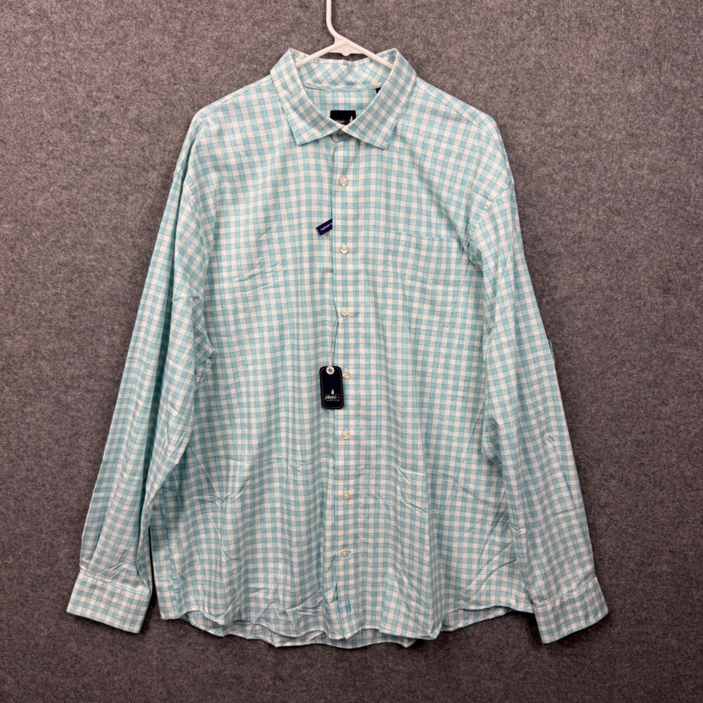 Johnnie-O Performance Mens XXL Long Sleeve Gingham Shirt Hazel Allworth JMWL8380